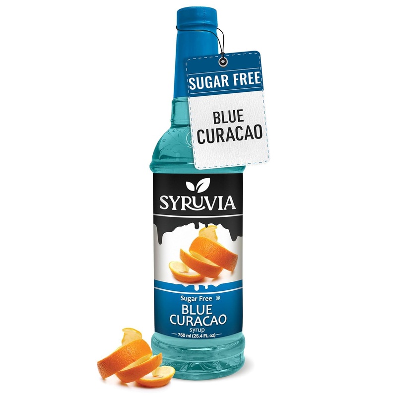 Syruvia Sugar-Free Blue Curacao Syrup – 25.4 Fl Oz Premium Coffee Flavoring Syrup. 0 Calories, Kosher, And Gluten-Free. Perfect