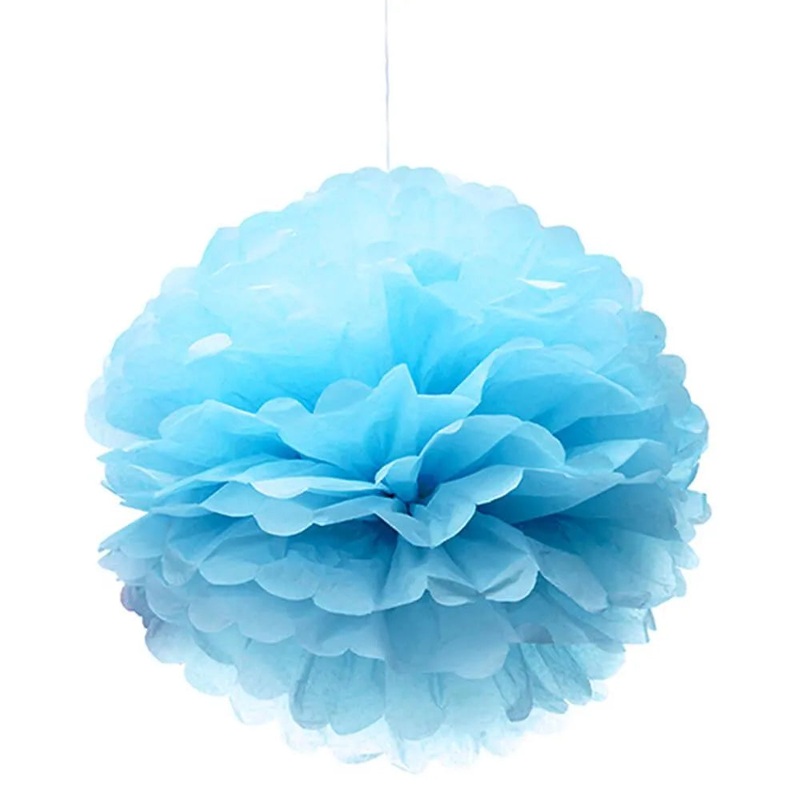 Tissue Paper 14-Inch Pom Pom – Light Blue