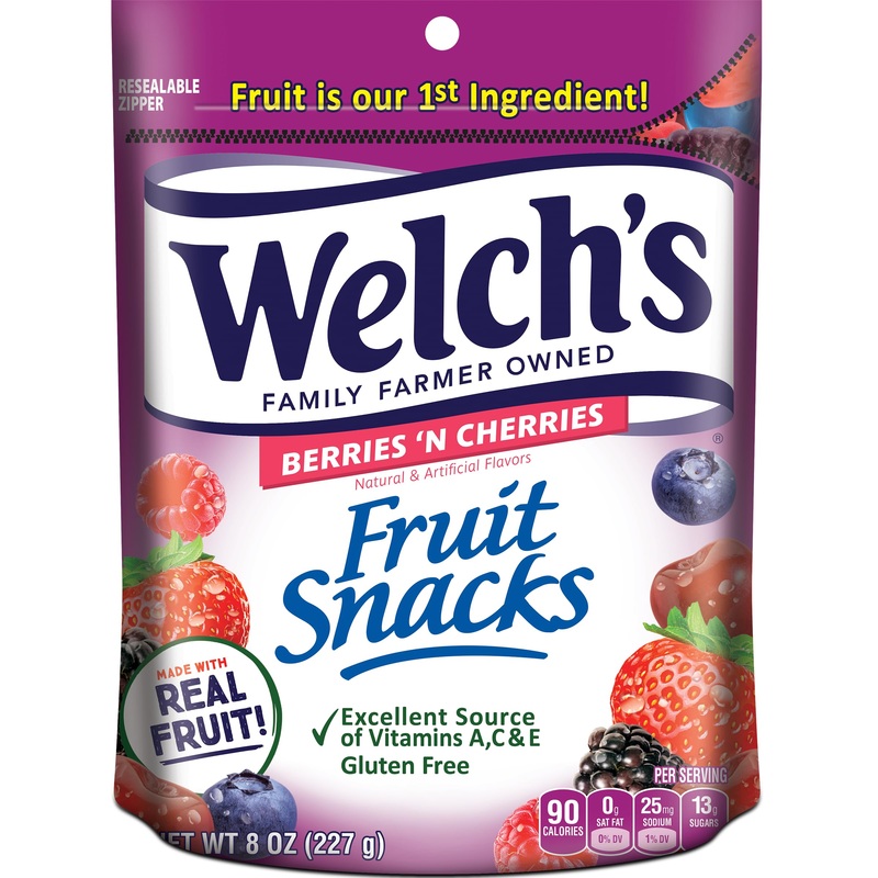 Welch’S Fruit Snacks, Berries ‘N Cherries, Perfect For Sharing, Bulk Bag, 8 Oz (Pack Of 1)