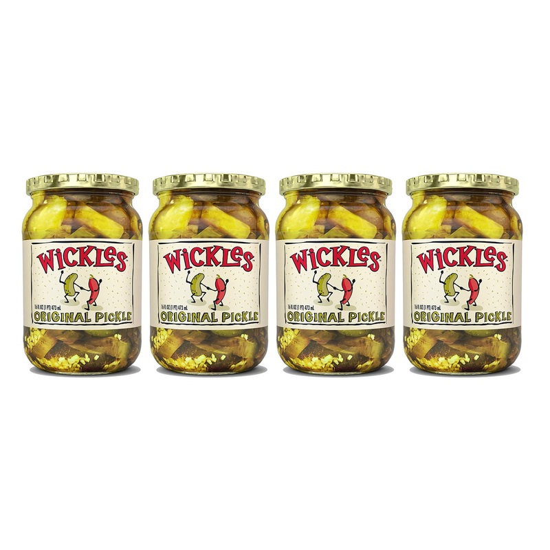 Wickles Pickles, Sweet Chips, 16-Ounce Glass(Pack Of 4)