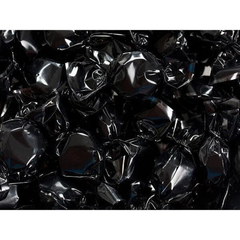Wrapped Hard Candy Ovals – Black – Peppermint: 5LB Bag