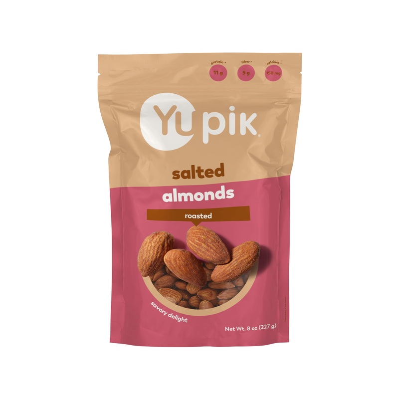 Yupik Roasted Salted Almonds, 8 Oz, Gluten-Free, Kosher, Crunchy Savory Snacks, Roasted Almonds With Sea Salt, Protein Nuts
