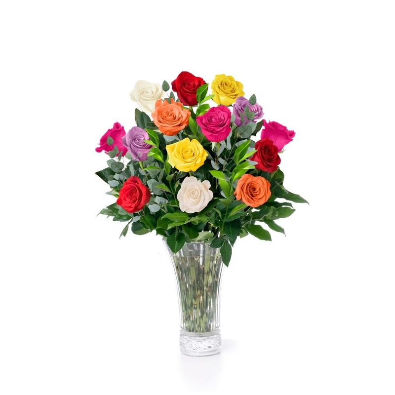 Aquarossa Farms – 12 Assorted Roses Bouquet, Mother’S Day Gifts, Flowers Fresh Bouquet, Flowers For Delivery, Gift Idea For Her