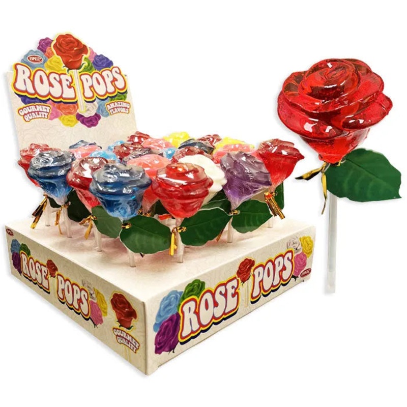Assorted Rose Lollipops: 24-Piece Box