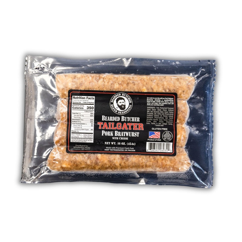 Bearded Butchers Tailgater Bratwurst 12 Pack (1 Lb Each) – Gourmet Sausage With Swiss Cheese & Savory Spices – Perfect For Grill