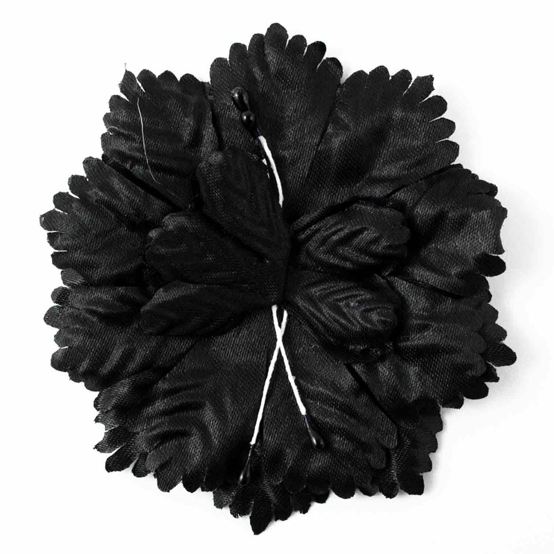 Capia Flowers Flat Carnation Capia Base For Corsages Bulk Wholesale 144 Pieces 20+ Colors Available (Black)