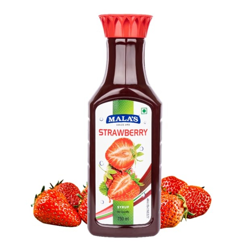 Indian Mala Fruit Syrup | 750Ml (25 Fl Oz) (750Ml, Strawberry)