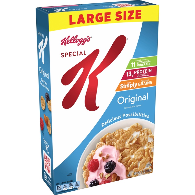 Kellogg’S Special K Breakfast Cereal, Family Breakfast, Fiber Cereal, Large Size, Original, 12Oz Box (1 Box)