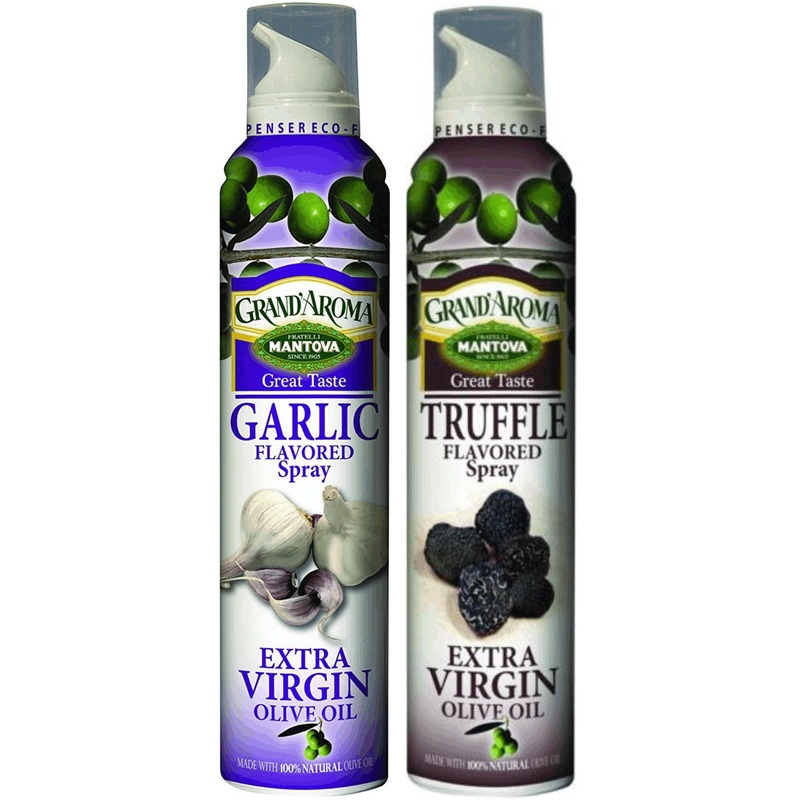 Mantova Grand’ Aroma Extra Virgin Olive Oil Sprays – Garlic And Truffle Flavors – 8 Ounce Each