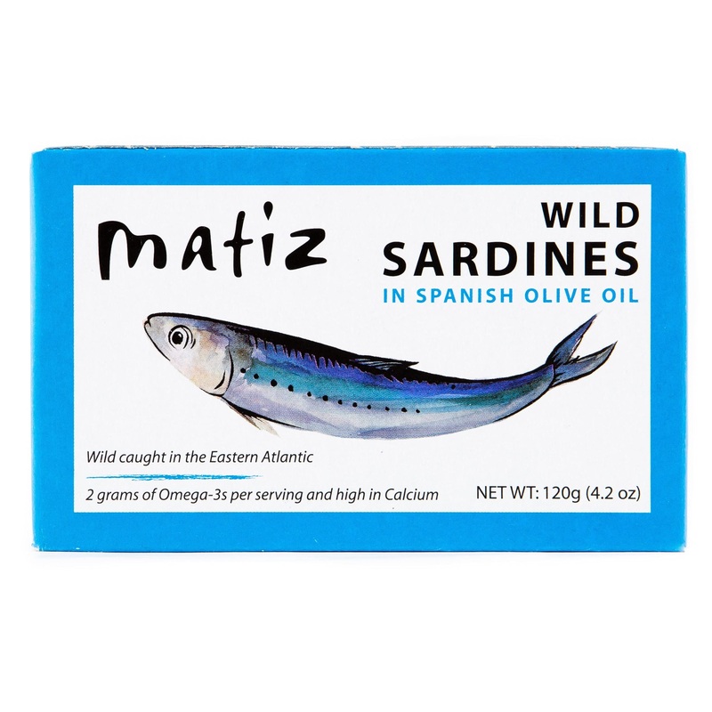 Matiz Sardines In Olive Oil, 4.2 Ounce Can (Pack Of 5) Spanish Gourmet Wild Caught Natural Fish For Tapas, Snacks, Or Meals, Pro