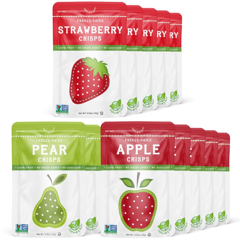 Natures Turn Freeze-Dried Fruit Snacks, Snack Size Variety, Pack Of 15 (0.35 Oz Each)