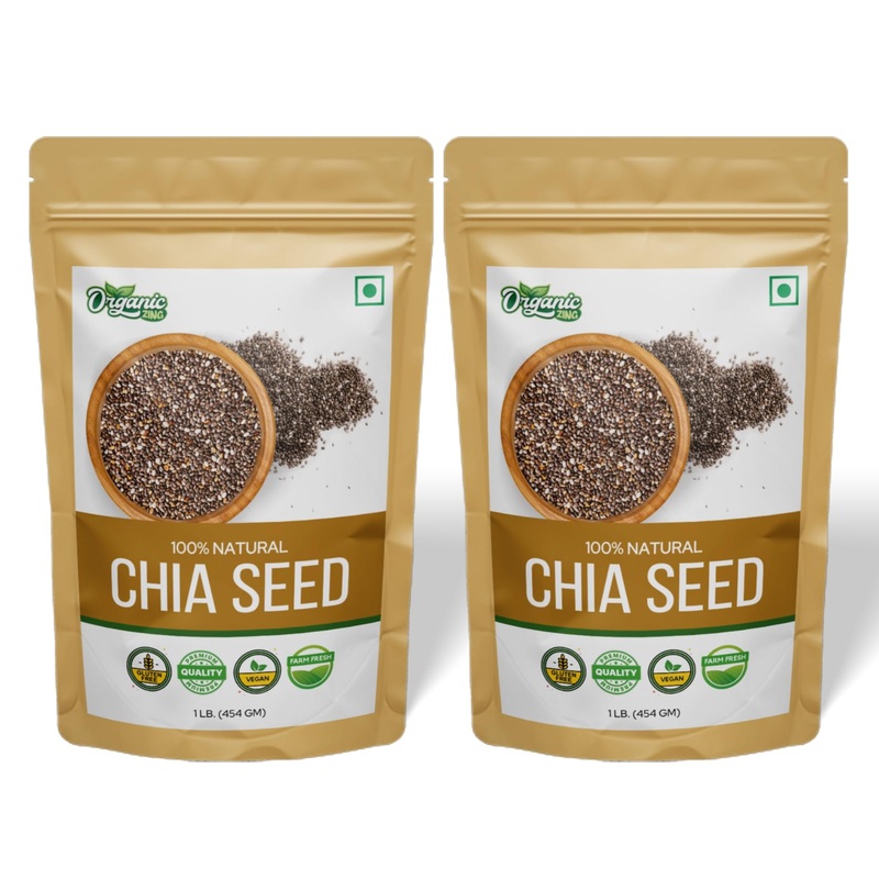 Organic Zing Chia Seeds (454 Gm) Pack Of 2 Organic