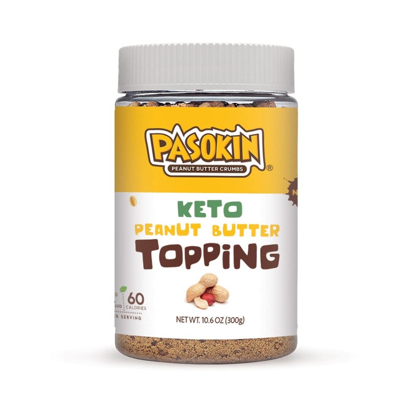 Pasokin | Keto Peanut Butter Crumbs Topping | No Added Sugar, Non-Gmo, Plant-Based, Gluten-Free, Vegan, Kosher 10.5 Oz Jar