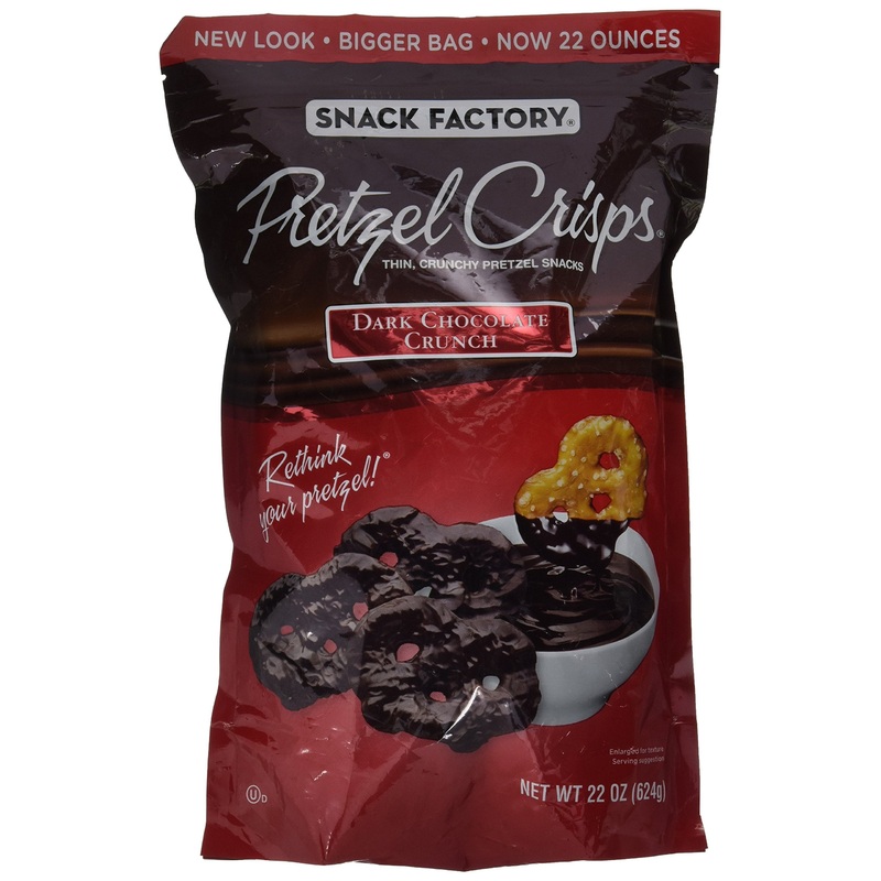 Snack Factory Pretzel Crisps Dark Chocolate Crunch – 22 Oz. – Crunchy Snack, Perfect for Sharing, 22 Ounce (Pack of 1)