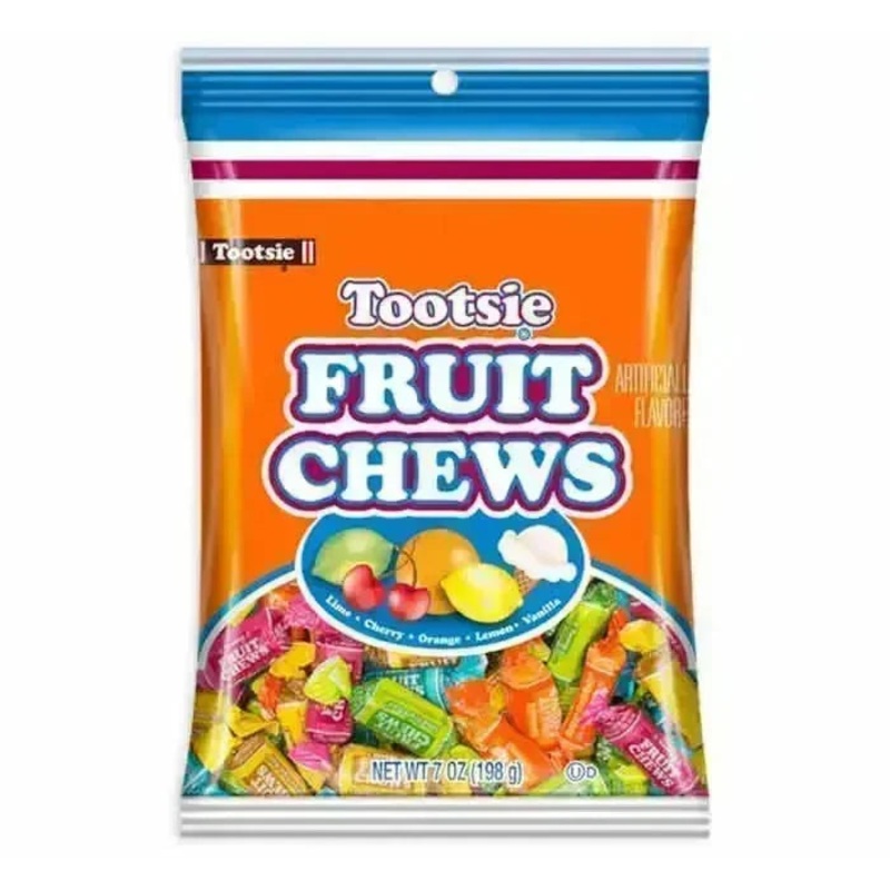 Tootsie Fruit Rolls 5-Flavors Chew Peg Bags: 8-Piece Case