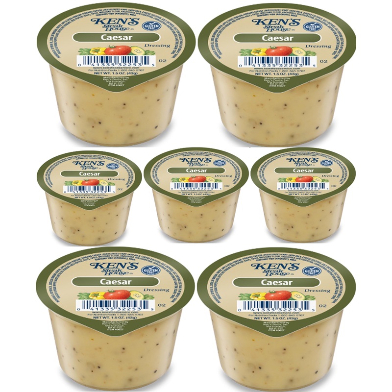 30 Count | Salad Dressing Dipping Sauce Portion Cups | Single Serve Packets (Caesar Dressing)