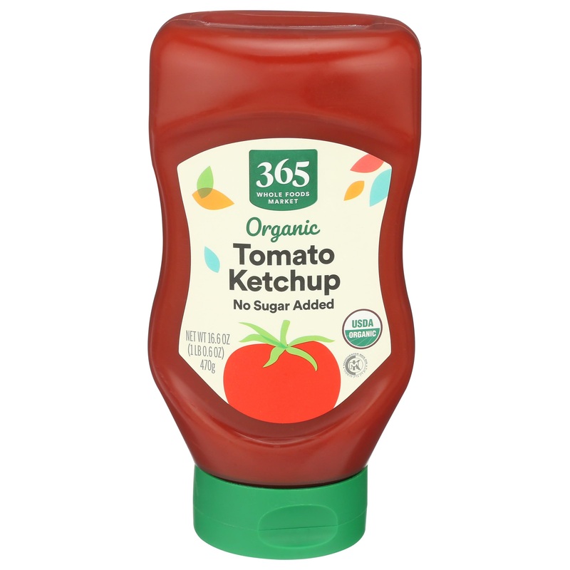 365 by Whole Foods Market Organic No Sugar Added Ketchup, 16.6 OZ – Healthy Condiment for BBQ, Dipping & Cooking, Gluten-Free, Vegan