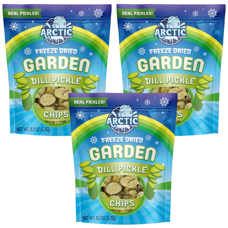 Arctic Farms Freeze Dried Kosher Dill Pickle Chips (Small Bag) (Pack Of 3)