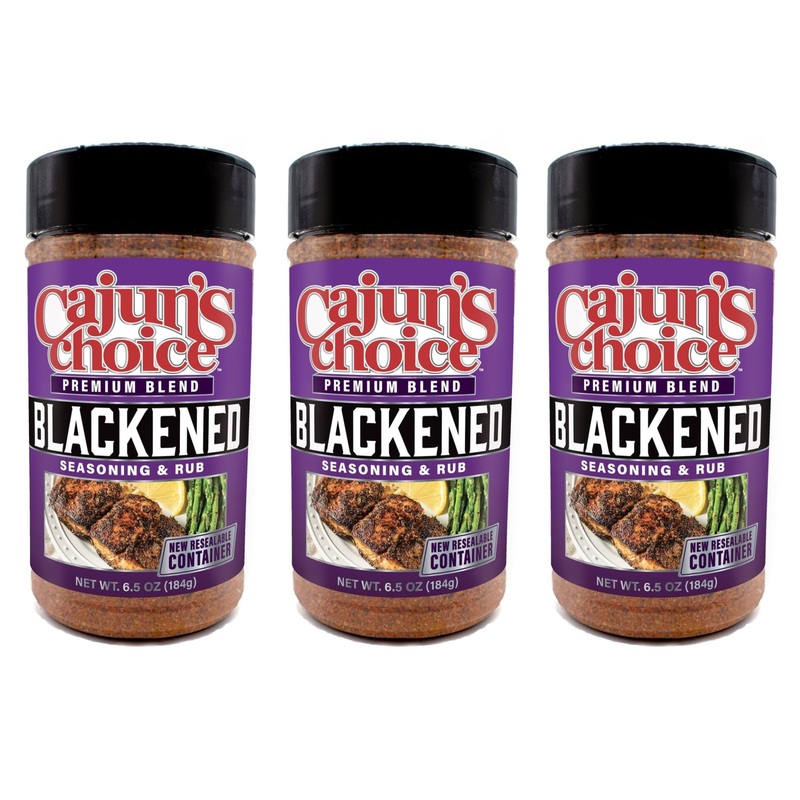 Cajun Choice Blackened Seasoning 6.5 Oz (Pack Of 3) – Use For Grilling Or Cooking Fish, Chicken, Pork, Steak, Vegetables, Burger