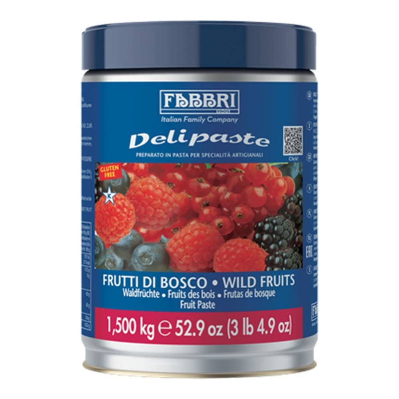 Fabbri Delipaste Wild Fruits, Flavoring Compound For Gelato, Ice Cream, Soft Serve, Pastry And Confectionary – 1 Tin Of 3.3 Lb
