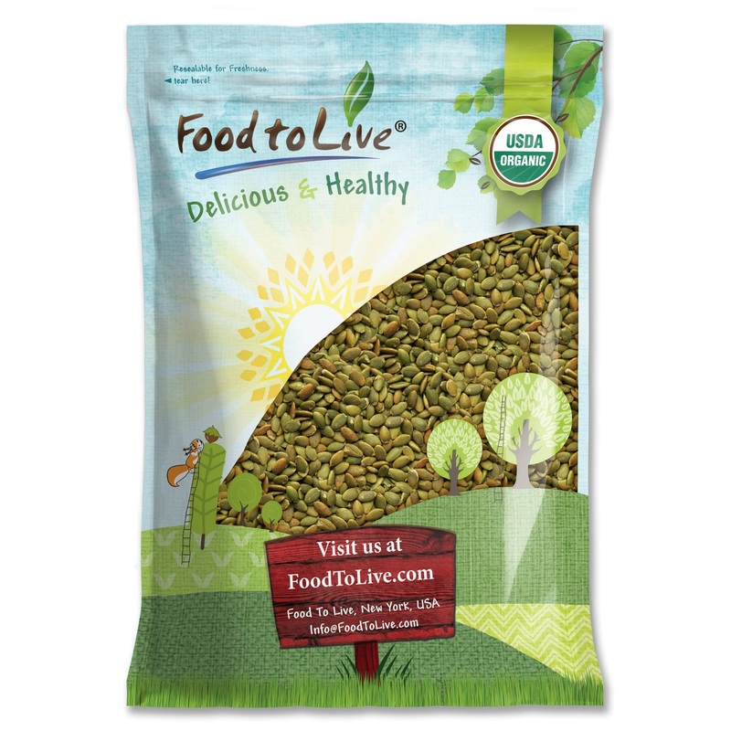 Food To Live Organic Dry Roasted Pumpkin Seed Kernels With Himalayan Salt, 8 Pounds Non-Gmo, Oven Roasted Whole Pepitas, No Oil