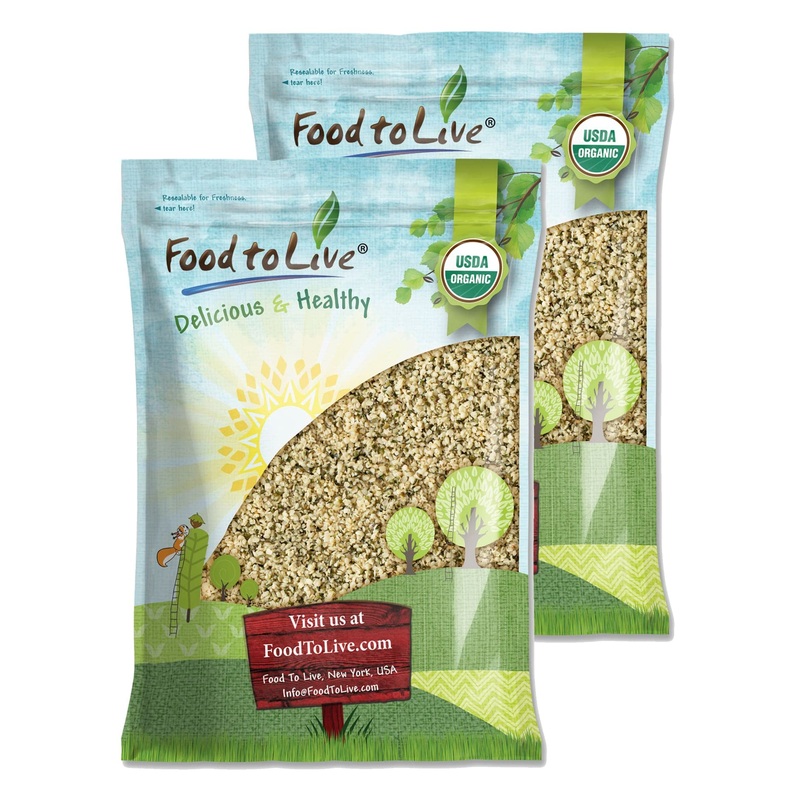 Food To Live Organic Hemp Seeds, 18 Pounds – Non-Gmo Raw Hearts, Hulled, Shelled, Kosher, Vegan, Bulk, Low Carb, Low Sodium, Goo