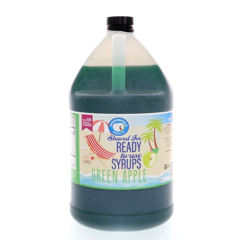Hypothermias Green Apple Ready To Use Gallon (128 Fl. Oz) Hawaiian Snow Cone Flavors Syrup – Shaved Ice, 100% Pure Cane Sugar