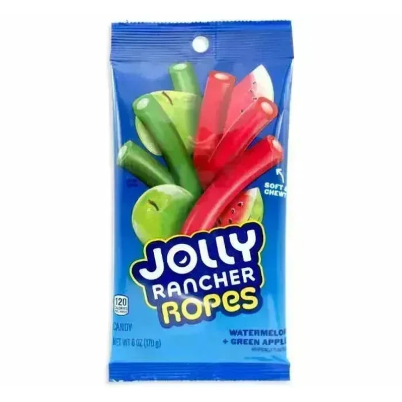 Jolly Rancher Ropes Green Apple & Watermelon Peg Bag: 12-Piece Case