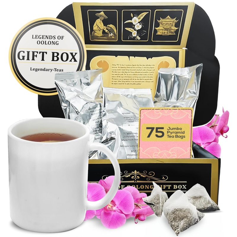 Legendary-Teas Oolong T.K.Y. Pyramid Tea Bags 75 Pack Sealed In Foil Pouches (Oolong T.K.Y. Tea, 75 Pack Box)