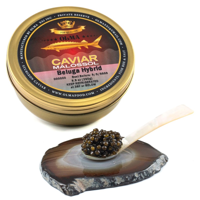 Overnight Shipping – Olma Beluga Hybrid Black Caviar From Italy – Rated Top Caviar In The World – 8.8 Oz / 250 G