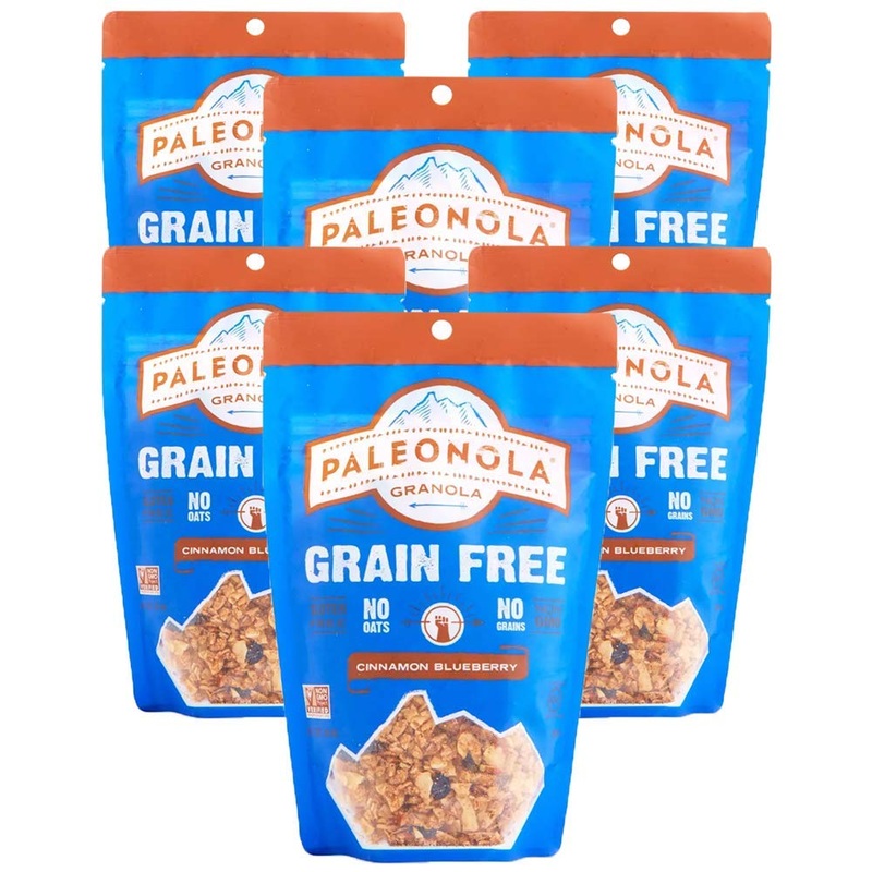 Paleonola Grain Free Granola | Gluten Free, Non-Gmo, Dairy Free, No Refined Sugars, 10 Oz Bags (Cinnamon Blueberry, 6 Pack)