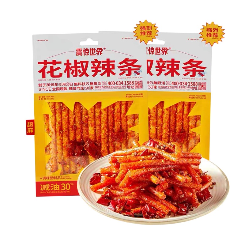 Spicy Strips – (Common Prickly Ash Flavor) Spicy Gluten Latiao, Chinese Special Casual Snack Food, Made From Wheat/Chili/Spice,