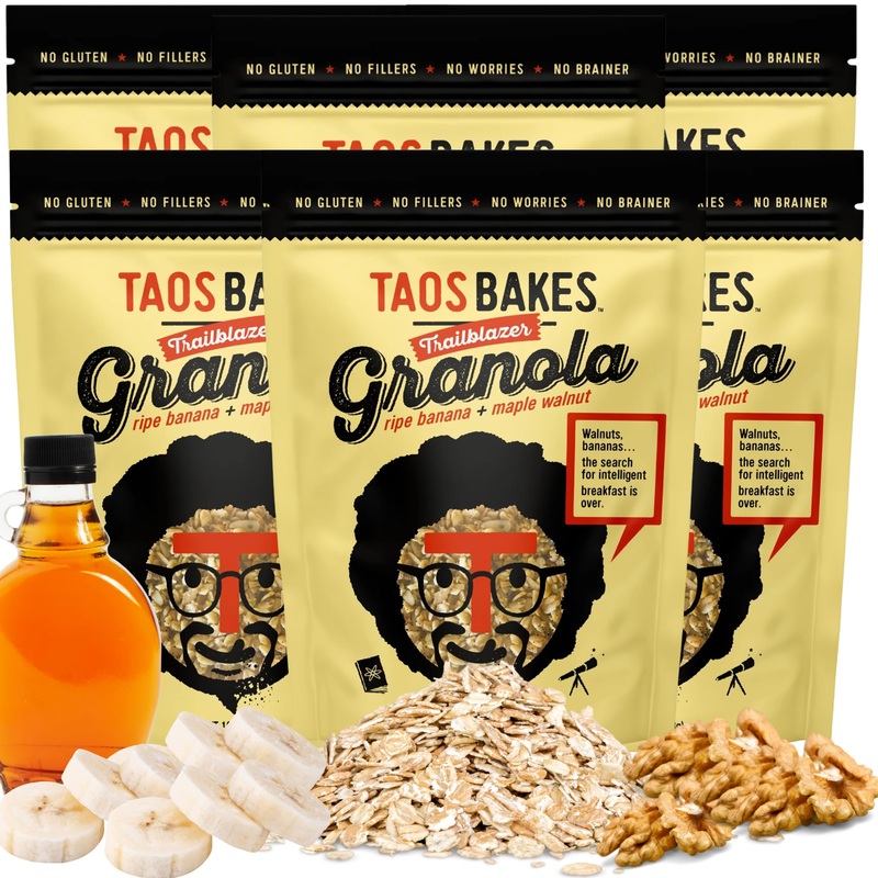 Taos Bakes- Ripe Banana & Maple Walnut Granola – Crunchy Granola Breakfast Snack – Gluten Free, No Gmos, No Fillers – 10 Oz (Pac
