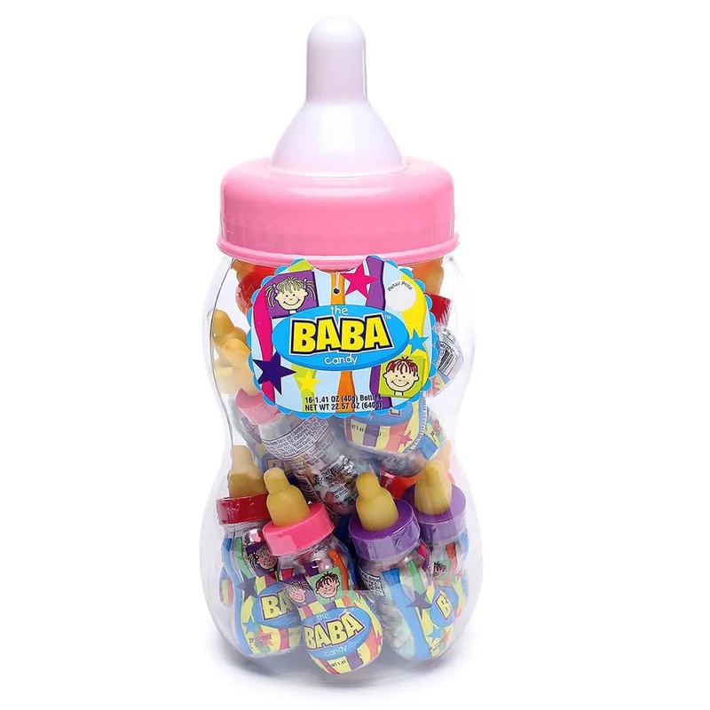 The BaBa Candy Filled Baby Bottles Jumbo Container – Pink