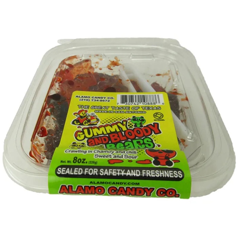 Alamo Candy Gummy & Bloody Bears Tubs: 24-Piece Case