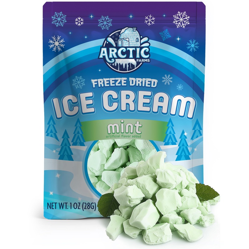 Arctic Farms Freeze Dried Ice Cream That Does Not Melt (Mint)