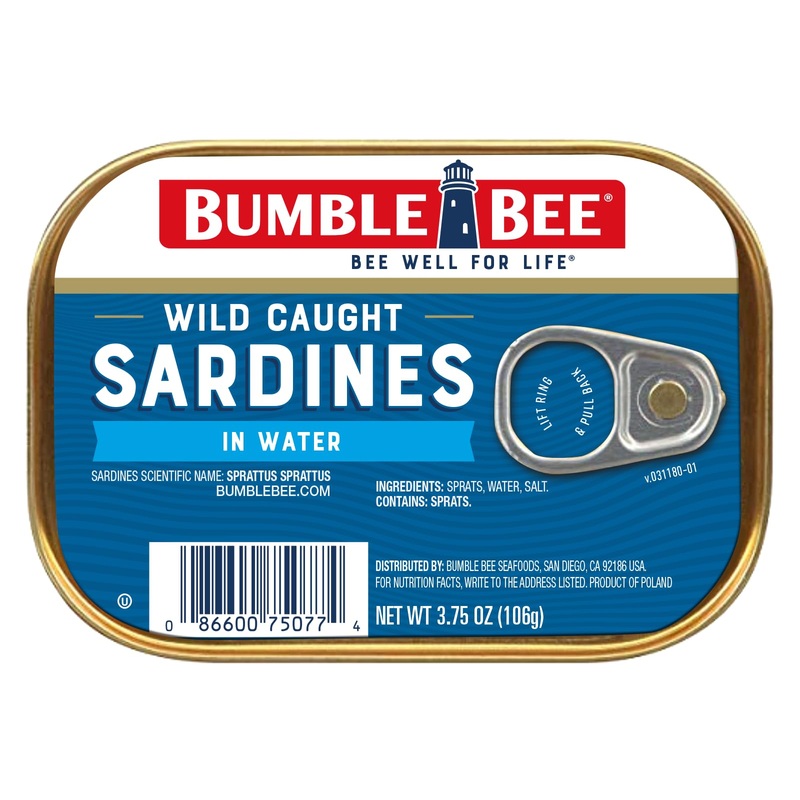 Bumble Bee Sardines In Water, 3.75 Oz Tin – Wild Caught, Gluten Free, Keto, Kosher, Clean Ingredients