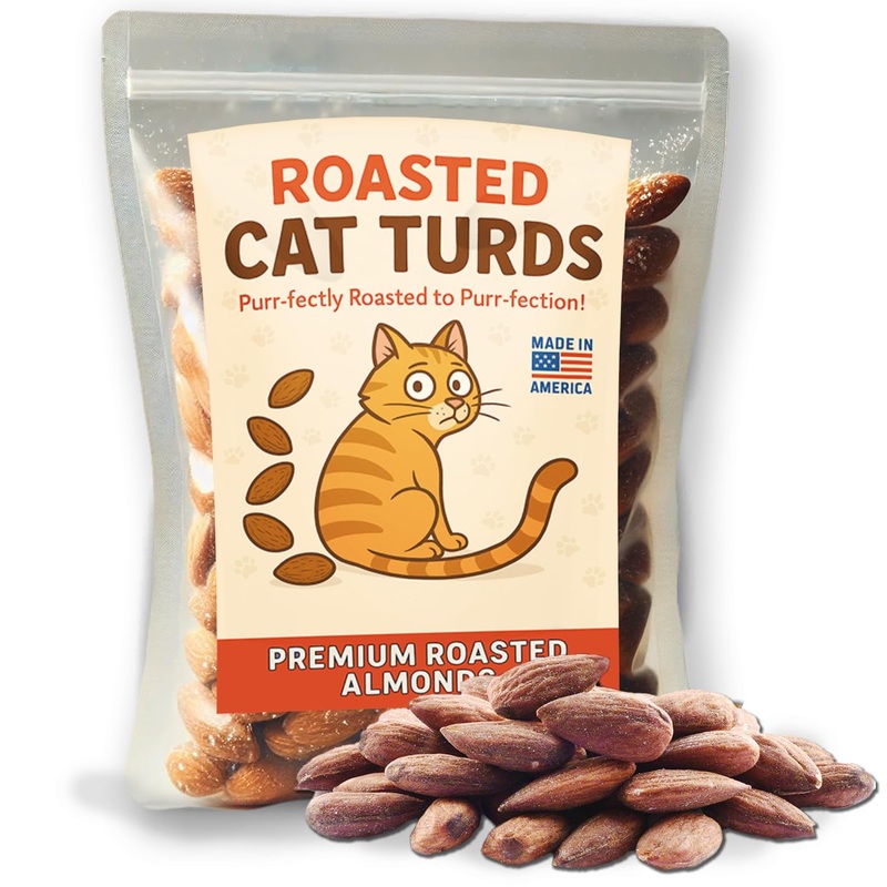 Cat Turds Roasted Almonds: A Whimsical Delight For Cat Lovers, Ideal For Easter Baskets And Cat Mom Gifts, Cat Lady Products, Fu