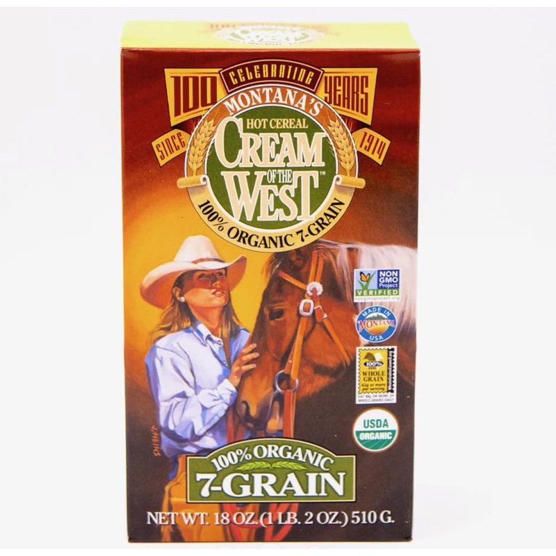 Cream Of The West, 100% Organic Hot Cereal, 7-Grain – 18 Oz. Single Box