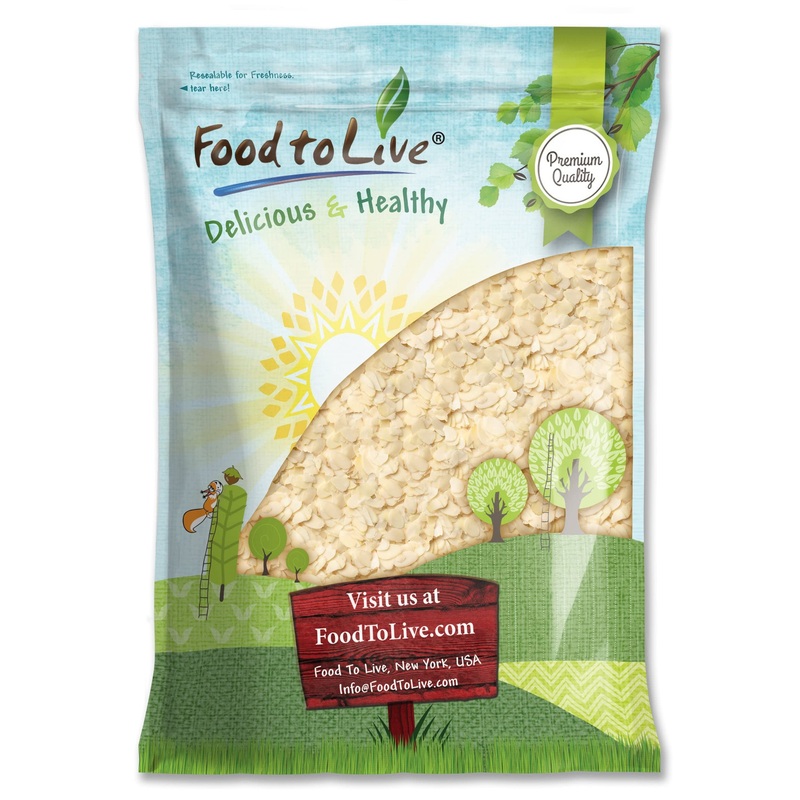 Food To Live – Blanched Sliced Almonds, 8 Pounds Thinly Sliced Raw Blanched Almonds, Vegan, Keto, Kosher, Bulk. High In Vitamin