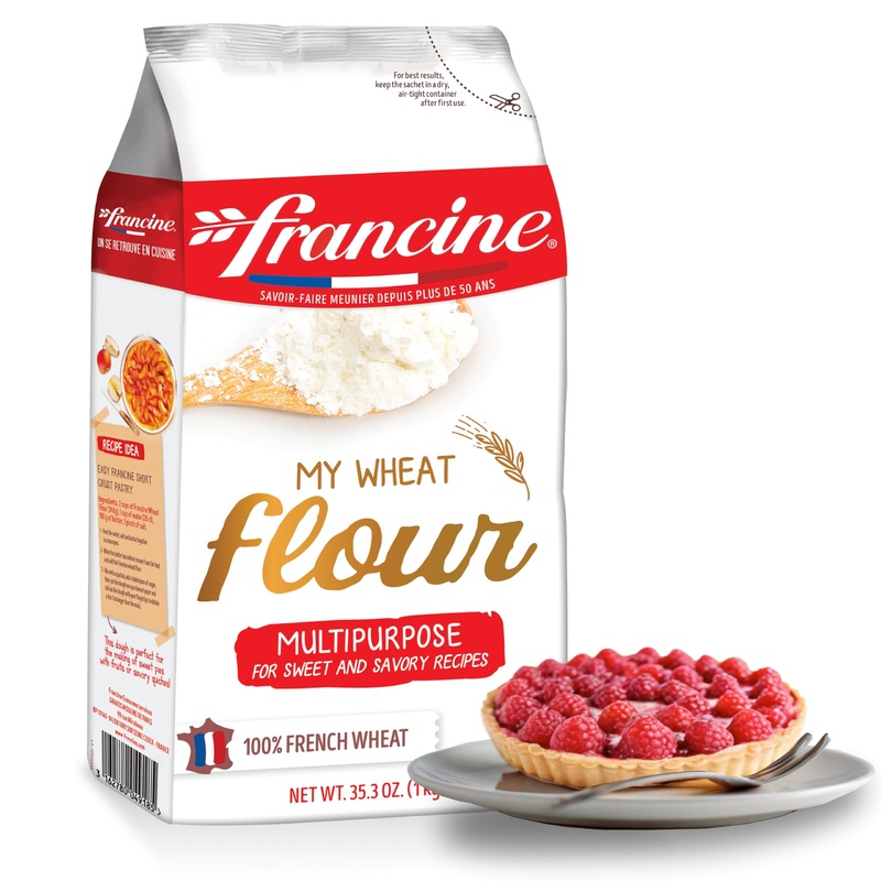 Francine Farine De Ble Tous Usages – French All Purpose Wheat Flour – 2.2 Lbs (1 Pack Of 4)