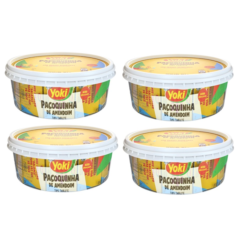 Ground Peanut Candy Bar Yoki – 16 Units – 12.4Oz | Paoquinha De Amendoim Yoki – 16 Tabletes- 12.4Oz – (Pack Of 04)