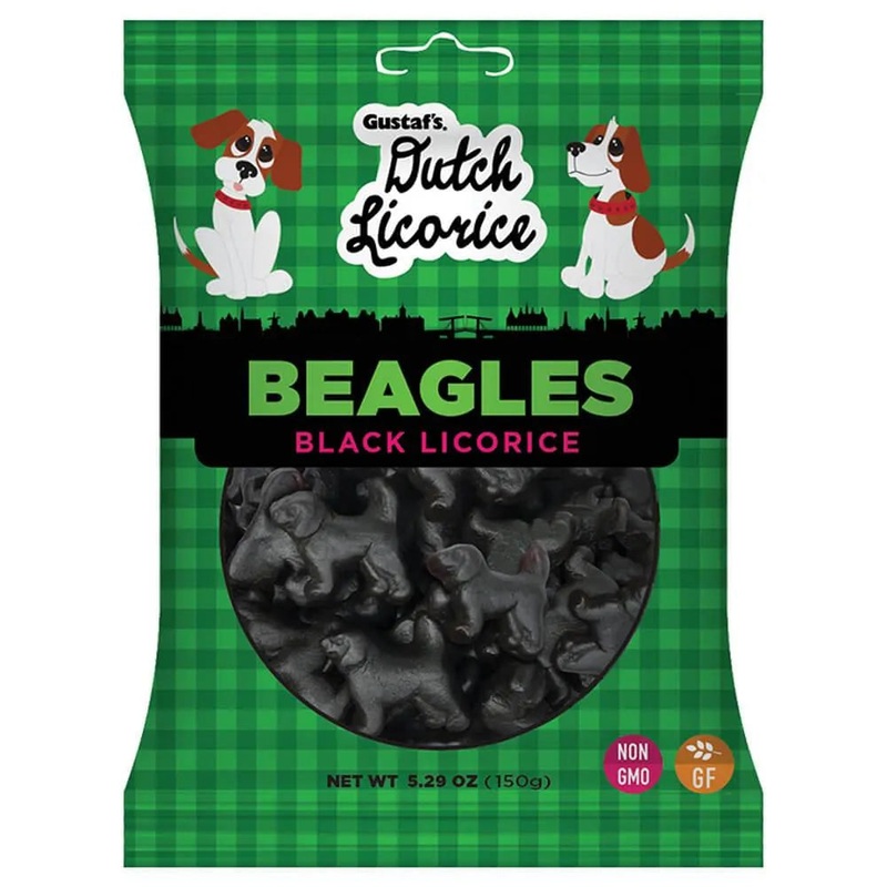 Gustaf’s Dutch Licorice Beagles 5.29-Ounce Bags: 12 Piece Box