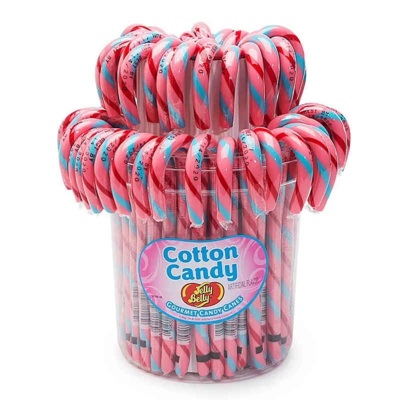 Jelly Belly Candy Canes – Cotton Candy: 80-Piece Bucket