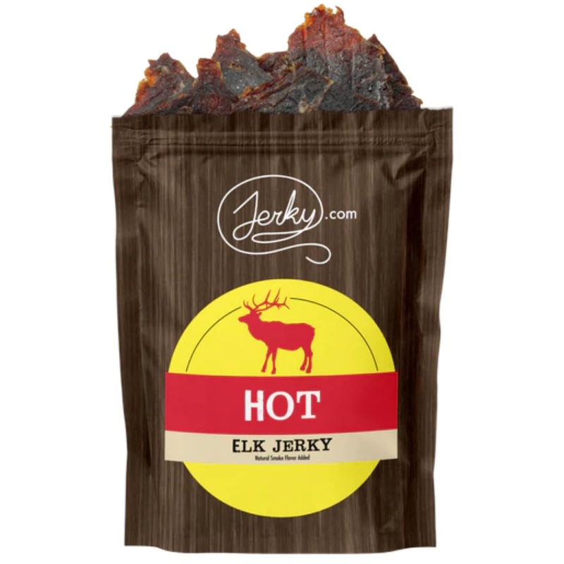 Jerky.Com Exotic Hot Elk Jerky – Wild Game Meat Snacks, Exotic Snacks, High-Protein, All-Natural, No Added Preservatives – Healt