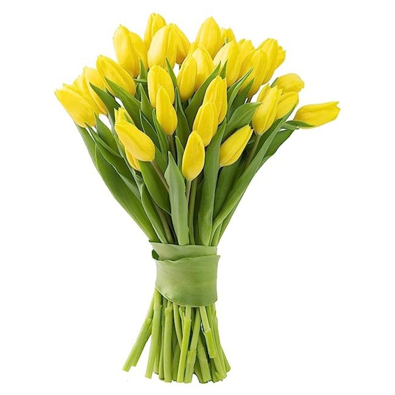 Kabloom Flowers -Valentine’S Day Collection – 20 Yellow Tulips Without Vase, Gift For Birthday, Sympathy, Anniversary, Get Well,