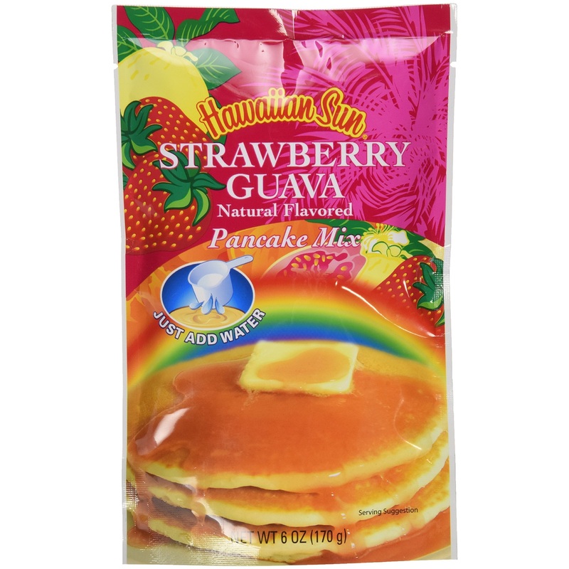 Pancake Mix, 6 Ounce Bag By Hawaiian Sun (Strawberry Guava, 12 Packs)