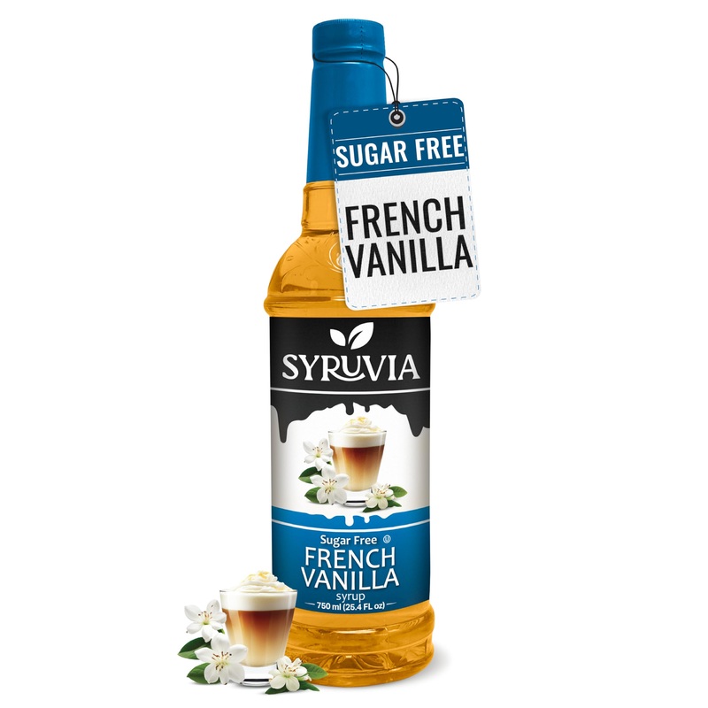 Syruvia Sugar-Free French Vanilla Syrup – 25.4 Fl Oz. Premium Coffee Flavoring Syrup. 0 Calories, Kosher, And Gluten-Free. Perfe