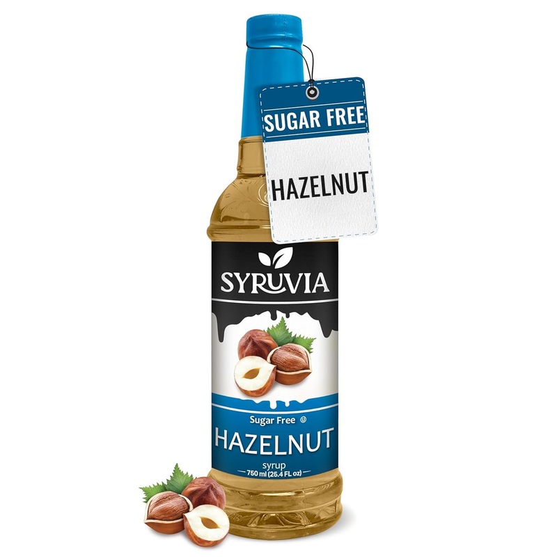 Syruvia Sugar-Free Hazelnut Syrup – 25.4 Fl Oz. Premium Coffee Flavoring Syrup. 0 Calories, Kosher, And Gluten-Free. Perfect For