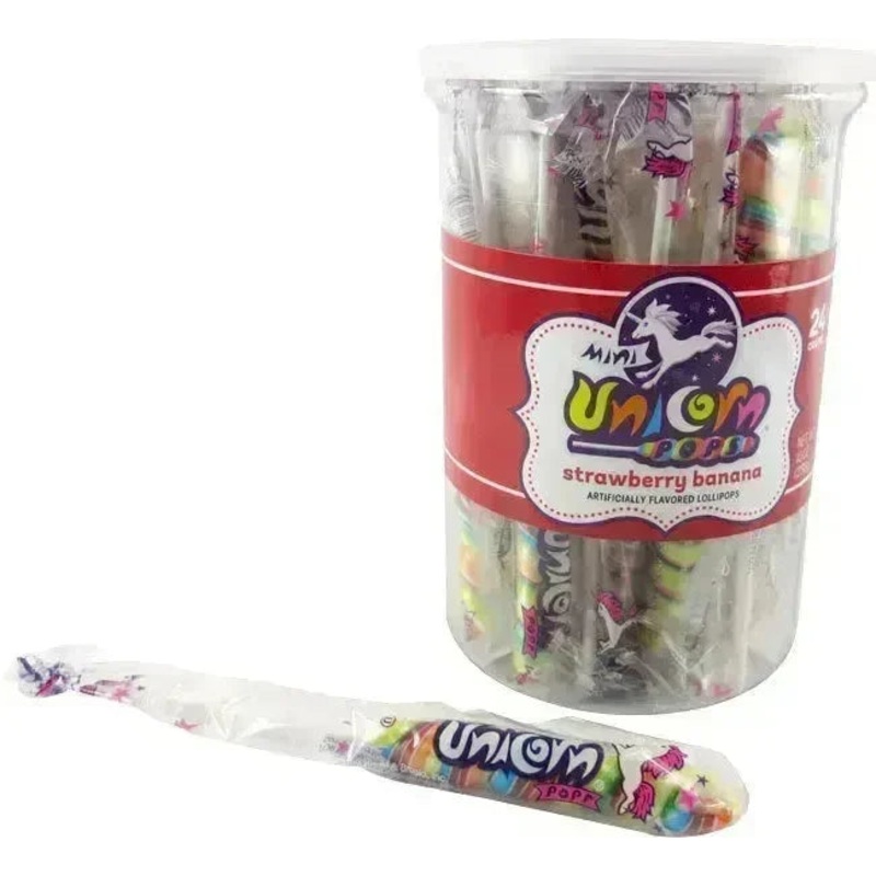 Unicorn Pops 0.4-Ounce Twist Suckers – Rainbow: 24-Piece Jar
